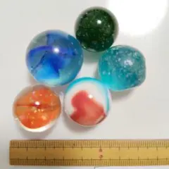 大きいビー玉　5個　昭和レトロ　　　4921