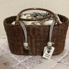 bonheur saisons 巾着付き籠バッグ