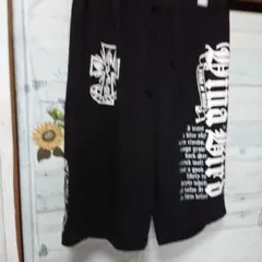 グラフィックプリント ブラックショートパンツ4L