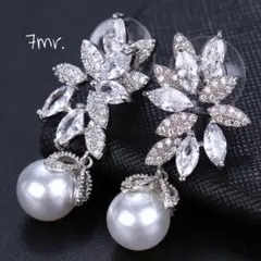 新品❀キラキラパールandキュービックジルコニアピアス