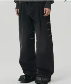 WIDE DENIM PANTS BLACK maison mined