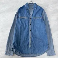 GAP ギャップ バイカラー デニムシャツ シャンブレー 長袖 XS(M相当)