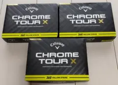 キャロウェイ　クロムツアー　X　ゴルフボール　360度　イエローストライプ　3箱