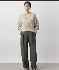 アパートバイローリーズ　アイレットアミショートカーディガン