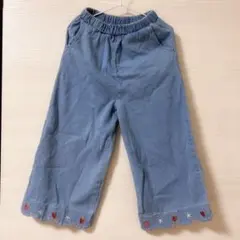 mamaraku 刺繍スカラップデニムパンツ 100cm
