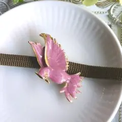 vintage素敵な羽ばたく鳥さんバードエナメル七宝ブローチ帯留め帯飾り2way