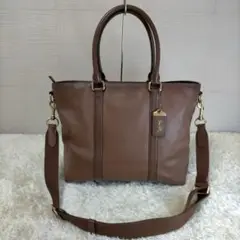 【美品】COACHメトロポリタン 2WAYトートバッグ レザー 55564