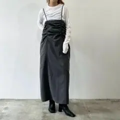 TRツイルシャーリングキャミワンピース チャコール