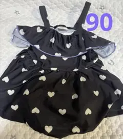 ハート柄フリル水着 90cm 女の子用