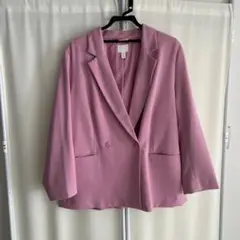 【美品】H&M ピンク テーラードジャケット Lサイズ
