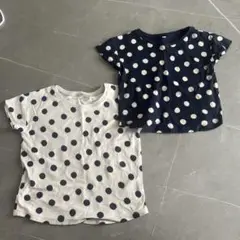 無印良品　ドット柄 Tシャツ 2枚セット 110 130