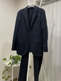 ユニクロ 感動ジャケット 感動パンツ セットアップ ネイビー コットンライク