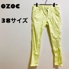 【OZOC/オゾック】スリムパンツ　クリームイエロー　コットン　38サイズ