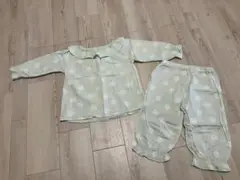 【100cm】ミントグリーン・ドット柄パジャマセット