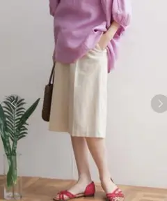 【新品・タグ付き】DOORS コットンリネンハーフパンツ　ナチュラル