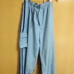 champion ライトブルー サイドストライプ ジャージパンツ
