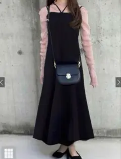 GRL ダブルストラップフレアキャミワンピース
