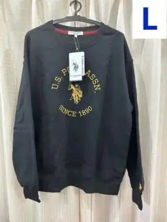 新品 ポロ U.S. POLO ASSN. ブラック トレーナー スウェット L