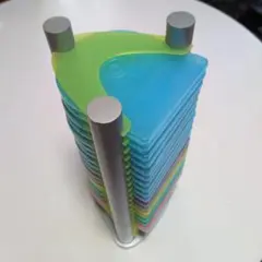 CD.DVD.タワー型ラック　クリスタルグリーン
