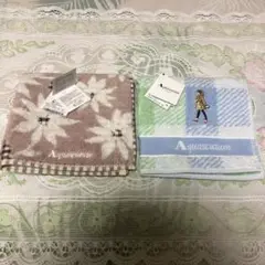 タグ付　アクアスキュータム　タオルハンカチ　2枚
