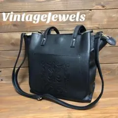 【VintageJewels】レディース ハンドバッグ ショルダーバッグ 黒