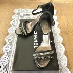 【最終値下げ 新春セール】CHANEL チェーン ラインストーン サンダル