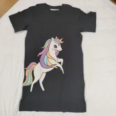 新品未使用 H&M ユニコーンプリント 半袖Tシャツワンピース 140cm