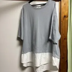 dearful ゆったり半袖Tシャツ 4L グレー/ホワイト