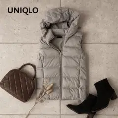 UNIQLO 211-173395 フーディ ストレッチダウンベスト　グレー　S