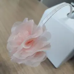 ピンク花モチーフ☆カチューシャ