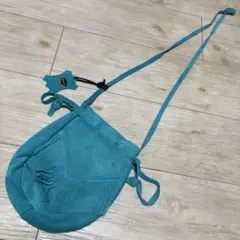 未使用品　スウェード　ウエスタンショルダーバッグ　ティファニーブルー