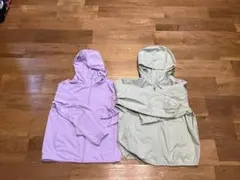 エアリズム 薄紫・薄緑 パーカー 2点セット