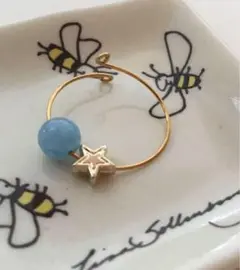 天然石　リング　指輪❤️アクアマリン　星