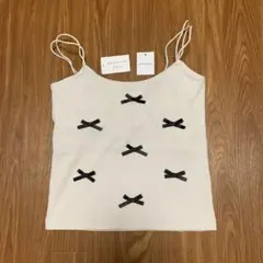 AS KNOW AS カップ付き　リボン キャミソール ブラトップ