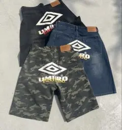 umbro younger song デニムハーフパンツ　黒