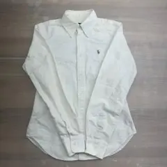 $ Ralph Laurenホワイト ボタンダウン長袖シャツ