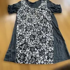 夏物セール中　麻リネン100% 花柄 半袖チュニック