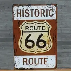 ROUTE66 レトロ風 ブリキ看板 OK2025