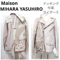 [最終値下げ]MIHARAYASUHIRO レザーシングルライダース鹿　Mサイズ 最終値下げ]MIHARAYASUHIRO レザーシングルライダース鹿 Mサイズ