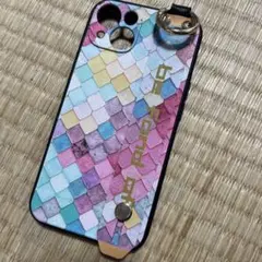 カラフル　ブロック　ベルト付き　iPhoneケース