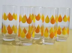 可愛い！！◆昭和レトロ◆グラスセット　しずく模様