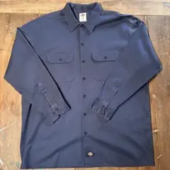 Dickies ワークシャツ　デッキーズ　長袖　XL ネイビー