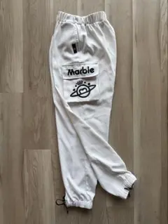 Marble フィットネス用　宇宙デザイン カーゴパンツ ホワイト　Ｌサイズ