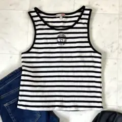 スパオ TRENSIC SPAO 韓国 タンクトップ ノースリーブ ボーダー M