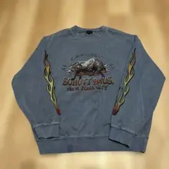 Schott ブルークルースウェットBULLFIRE