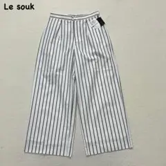 t1990 【ルスーク】　レディース　ストライプ柄　ワイドパンツ　カジュアル