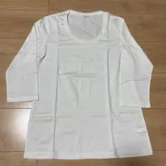 ユニクロ　コットン七分袖　白Lサイズ