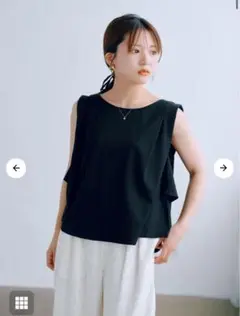 COHINA バックティアードカットトップス黒