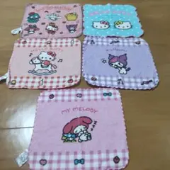 サンリオキャラクター タオルハンカチ 5枚セット