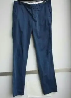 パンツ　青 コットン混紡 スリムフィットパンツ SLIM FIT